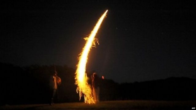 Fire work going into sky
