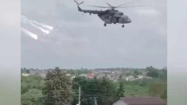 Cảnh quay được xác minh cho thấy một chiếc trực thăng bay thấp tại khu vực Belgorod.