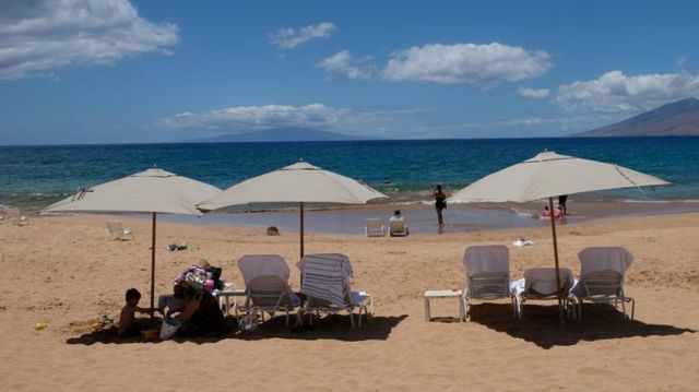 Sillas de playa en Wailea Beach.