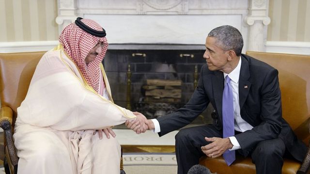 El príncipe heredero, Mohammed bin Nayef, se reúne con el presidente Obama en la Casa Blanca, en mayo de 2016