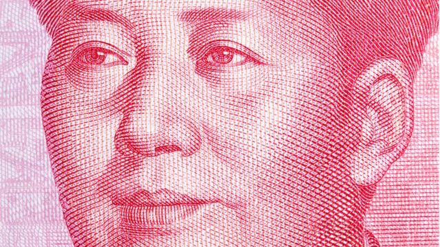 Rosto de Mao Tsé-Tung em nota chinesa de yuan