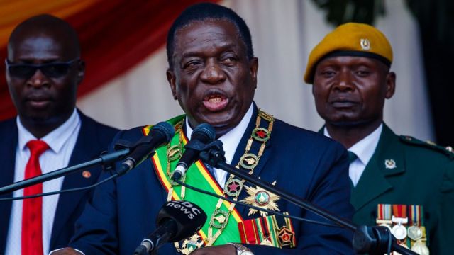 Emmerson Mnangagwa: Zimbabwe new presido say job na di koko - BBC News ...