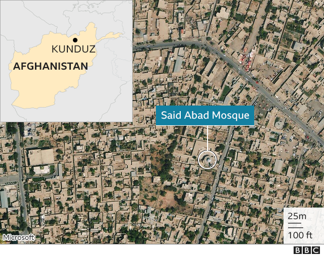 Map showing location of mosque