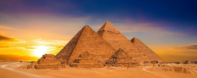The pyramids of Giza, in Egypt