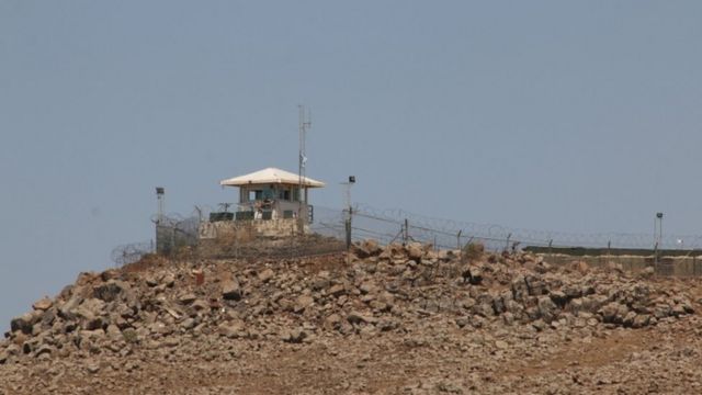 برج دیده‌بانی سازمان ملل در منطقه قنیطره، منطقه حائل در بلندی‌های جولان