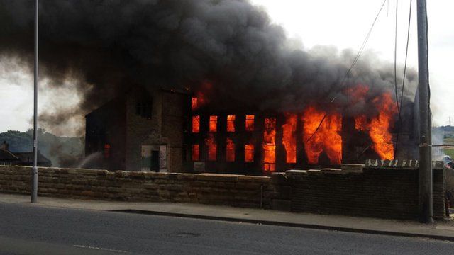 Mill on fire