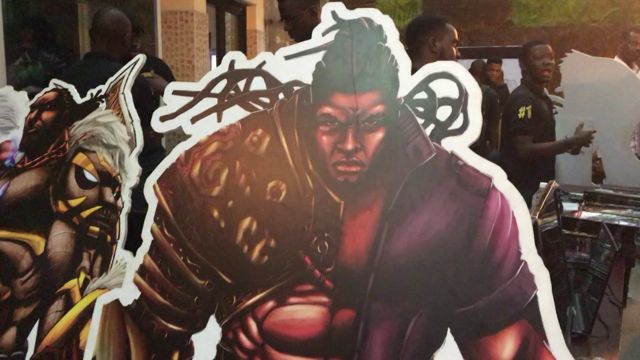 A cardboard clip of a comic character