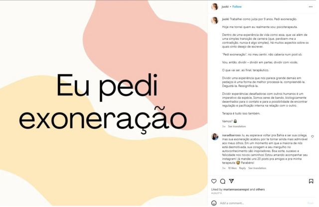 Print de Instagram de Juliana Oki