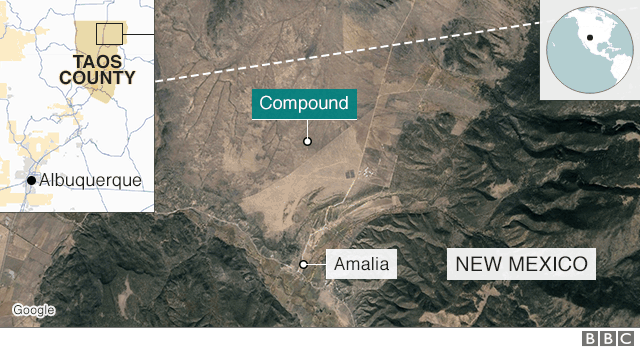 Map showing compound in New Mexico where children were found starving, 6 August 2018