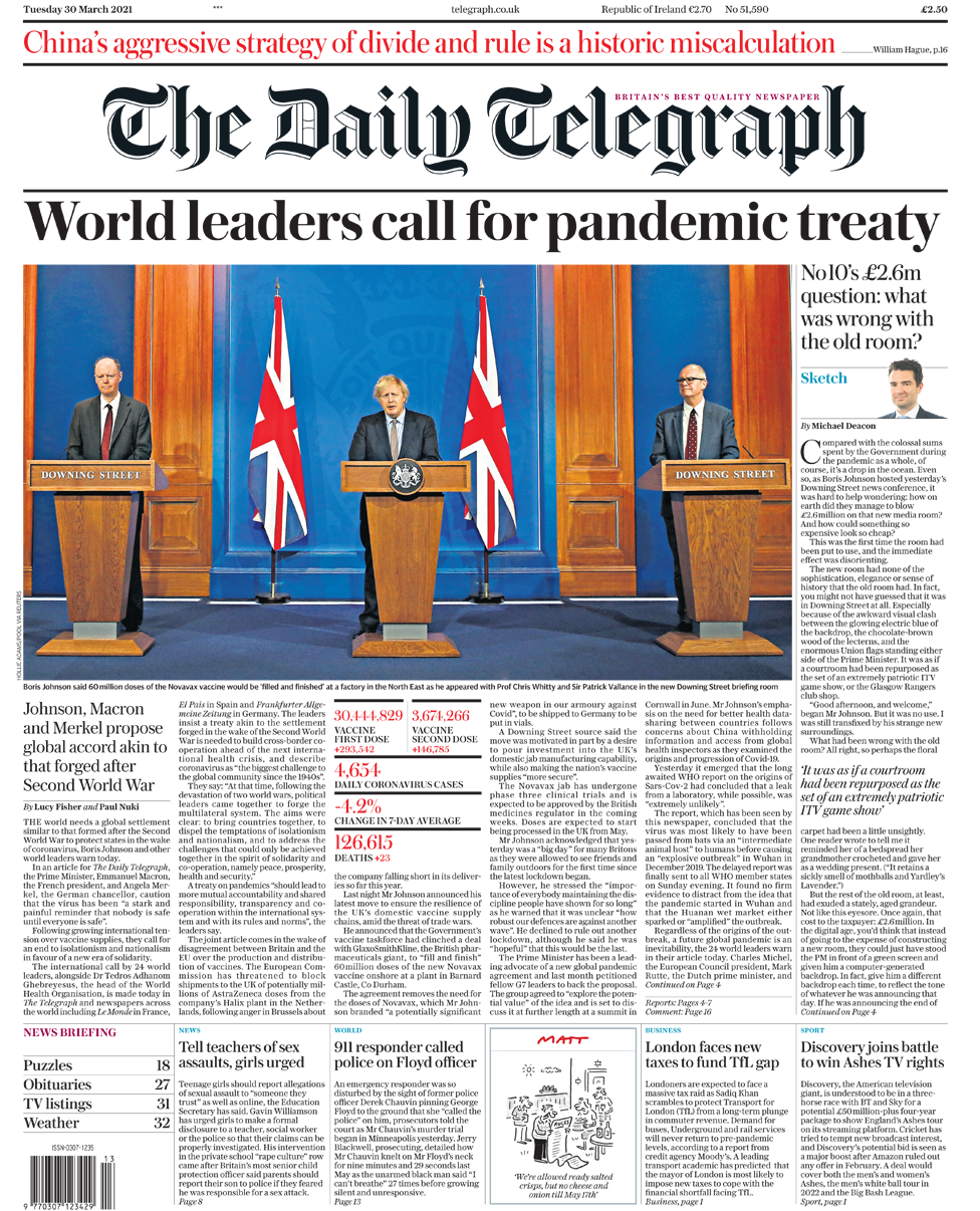 front page Telegraph