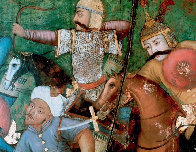 تصویری از شاه‌عباس در چهل‌ستون اصفهان