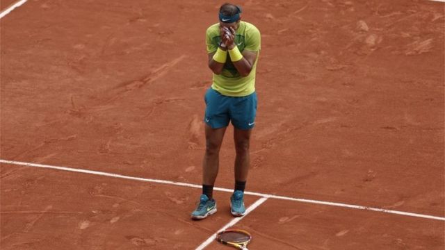 Rafael Nadal después de terminar el partido