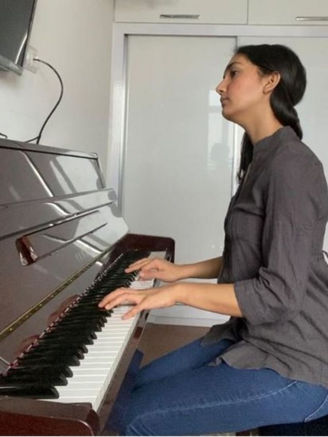 Maram pratising her music