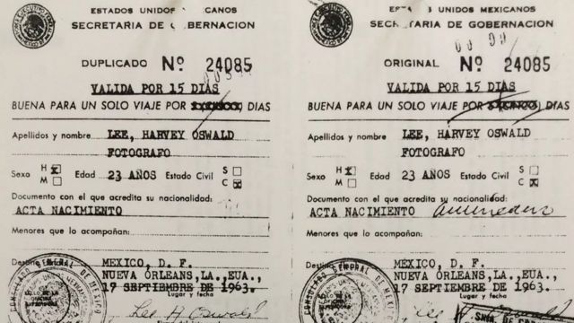 Las visas mexicanas de Lee Harvey Oswald.