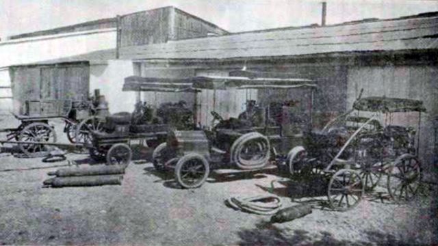 Aparatos Marot en el Parque Central de Desinfección y Saneamiento, en Buenos Aires, en 1911.