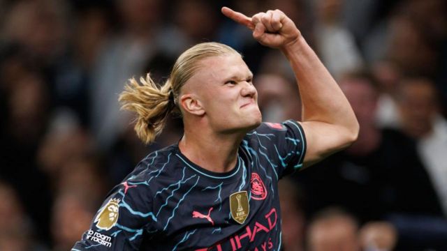  Erling Haaland of Manchester City celebrates