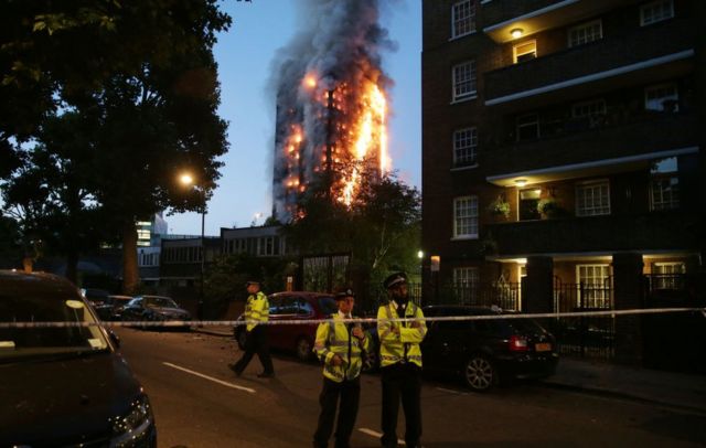 The blaze at Grenfell Tower