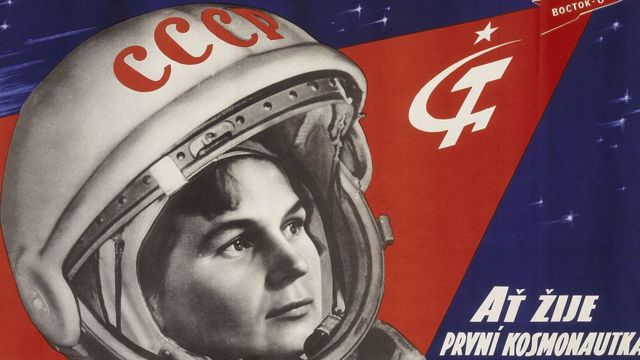 Póster del programa espacial de la antigua URSS