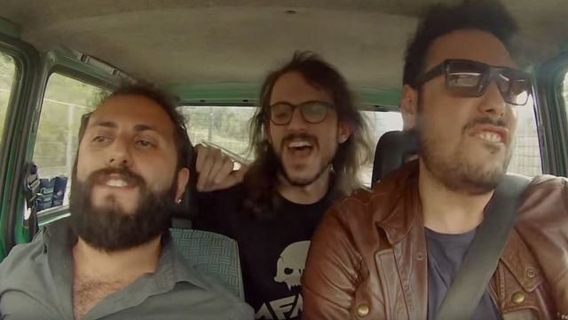 Screenshot of the Italians in the car.