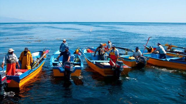 Pescadores en la isla San Benito Oeste