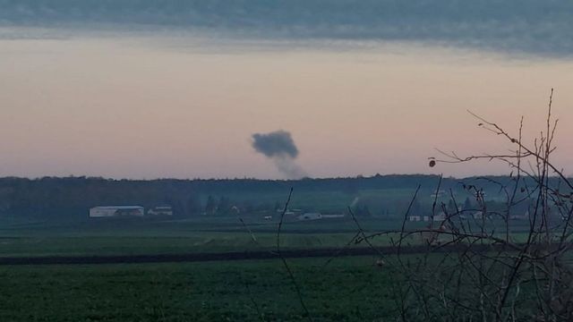 Smoke rises in a Polish region near the border with Ukraine