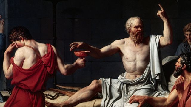 Detalle de "La muerte de Sócrates" de Jacques-Louis David