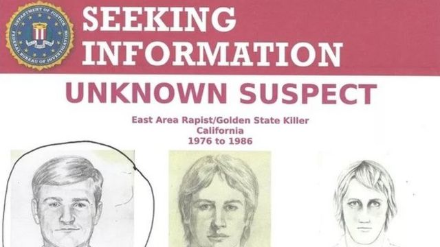Полицейская листовка с изображением фоторобота подозреваемого
