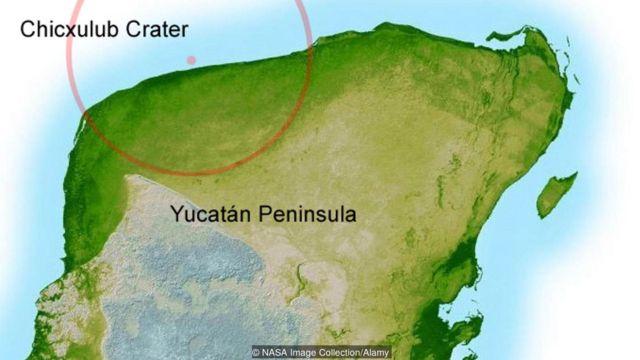 Lugar de impacto del meteorito que extinguió a los dinosaurios
