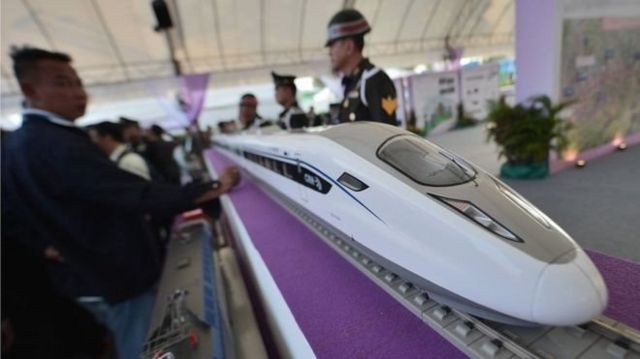 แฟ้มภาพโมเดลรถไฟความเร็วสูงไทย-จีน