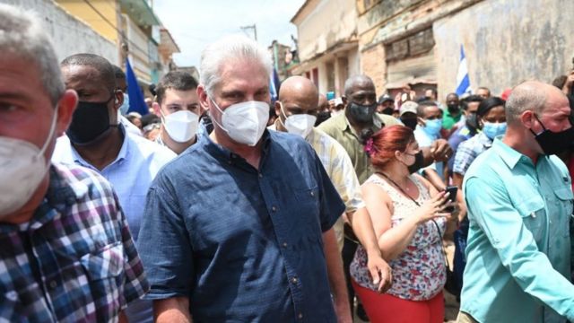 Miguel Díaz-Canel en San Antonio de los Baños.