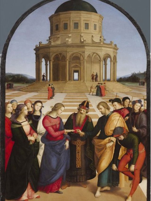 Pintura do casamento de Maria e José, por Rafael