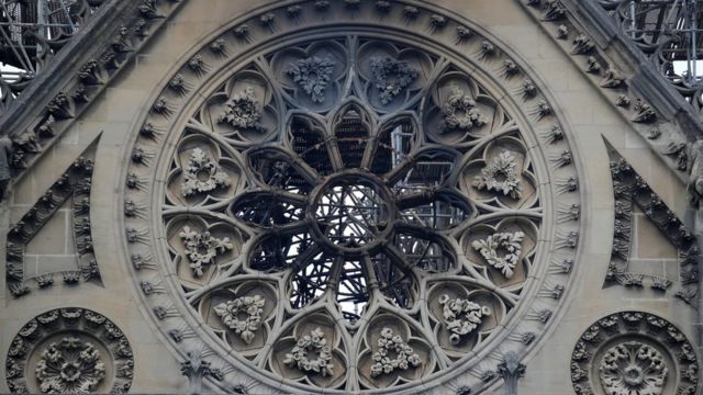Пожар в соборе Парижской Богоматери. Фото - BBC News Русская служба