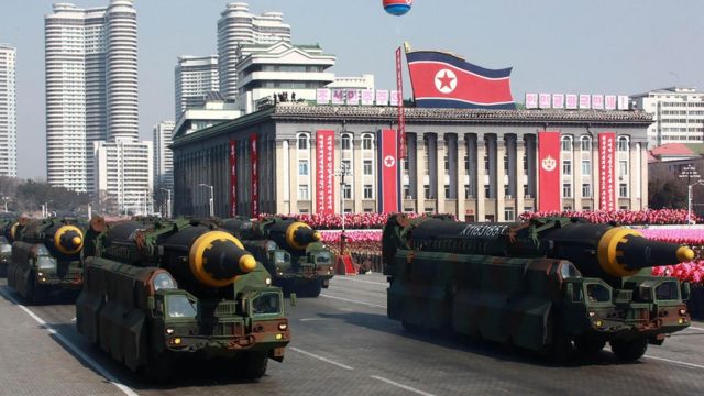 desfile militar en Pyongyang.