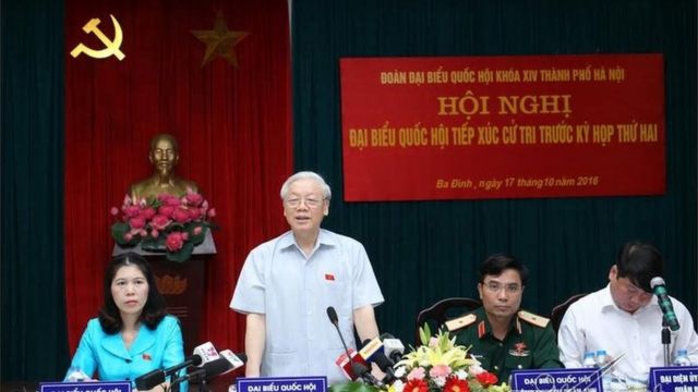 Tổng bí thư Đảng CSVN Nguyễn Phú Trọng tại cuộc tiếp xúc cử tri