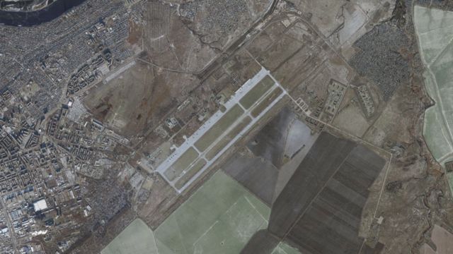 Aerial image of the Engels base