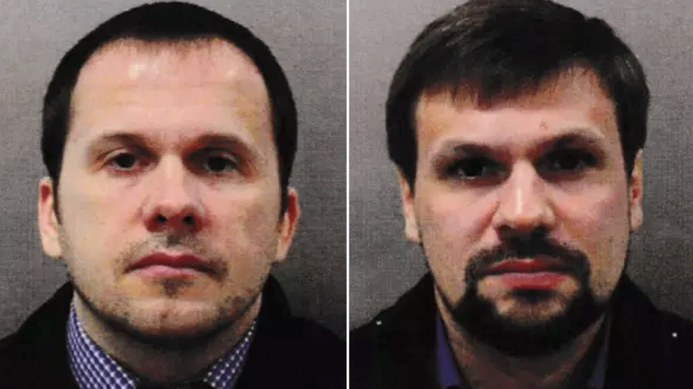 Os suspeitos de envenenamento em Salisbury em 2018: Alexander Petrov (à esquerda) e Ruslan Boshirov