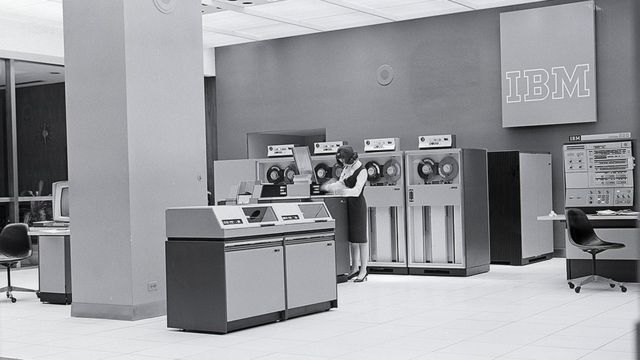IBM computers lab in the 1960s