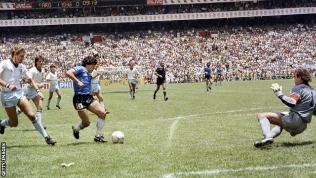 Diego Maradona's second goal against England at the 1986 World Cup
