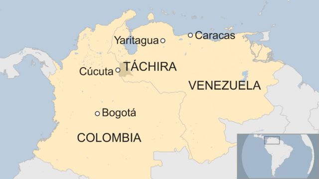 Mapa de Colombia con Cúcuta.