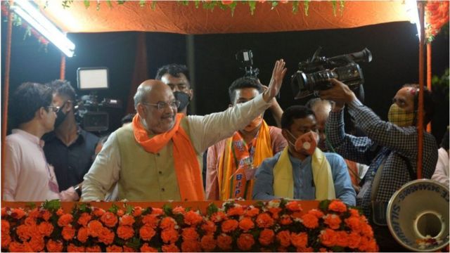 পশ্চিমবঙ্গে নির্বাচনী প্রচারে বিজেপি নেতা তথা স্বরাষ্ট্রমন্ত্রী অমিত শাহ
