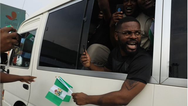 Falz during memorial protest