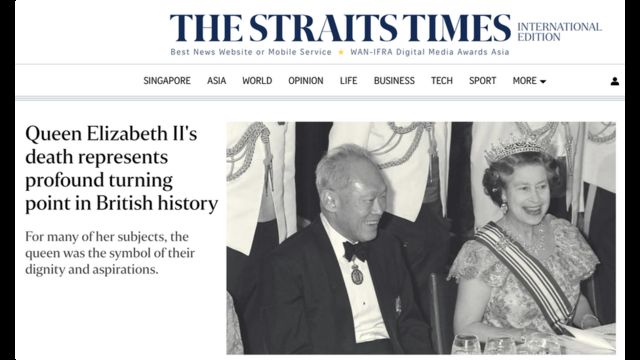 Front page of The Straits Times