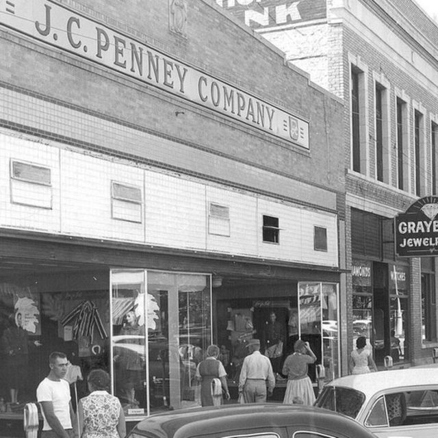 Vintage PHOTO JC Penney's Department Store INTERIOR 1950's MENS  CLOTHING Aerial