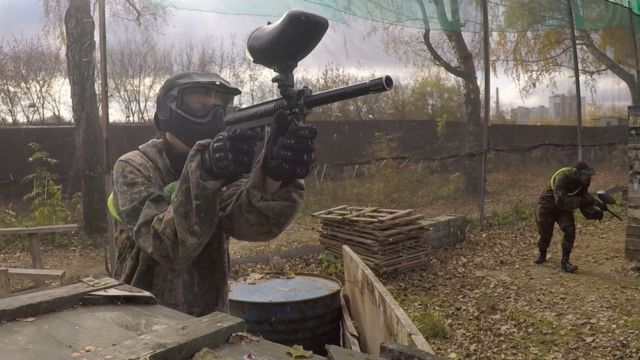 Игра в пейнтбол под Москвой