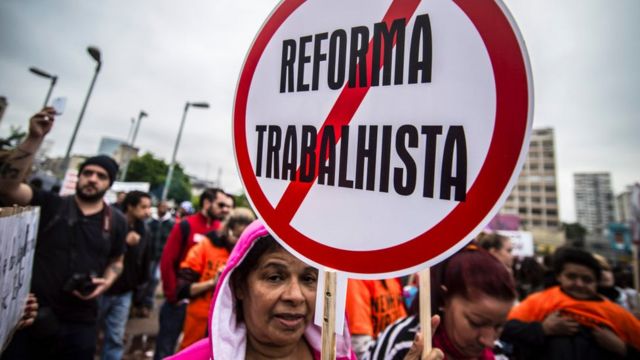 Protesto contra a reforma trabalhista em São Paulo (abril de 2017)