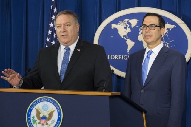 ABD Dışişleri Bakanı Mike Pompeo ve ABD Hazine Bakanı Steven Mnuchin