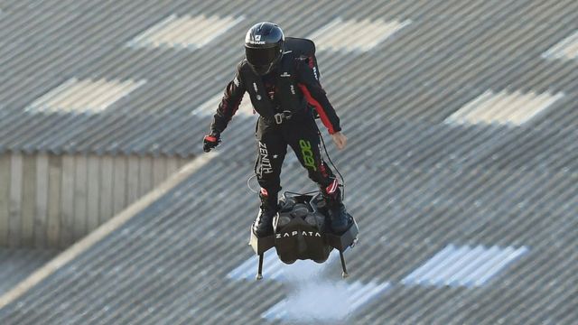 Franky Zapata takes flight on his flyboard