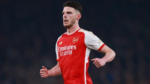 Declan Rice in action for Arsenal