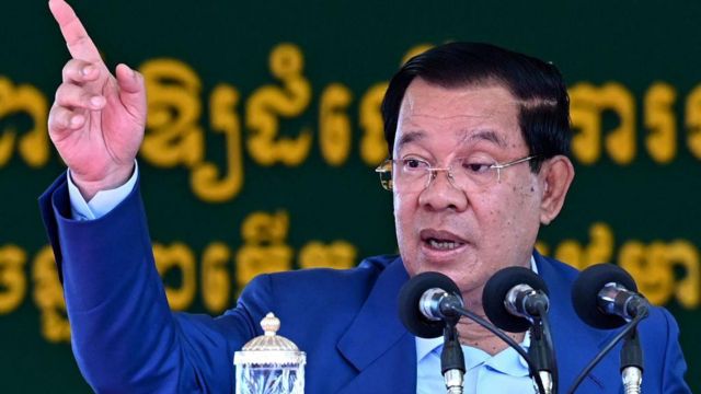 Thủ tướng Campuchia Hun Sen phát biểu trong lễ khánh thành nhà máy xử lý nước ở Phnom Penh vào ngày 19/6/2023