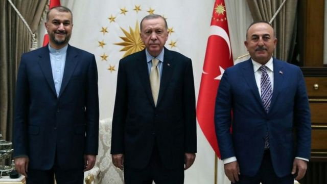 دیدار حسین امیرعبداللهیان با رئیس‌جمهور و وزیر خارجه ترکیه، ژانویه ۲۰۲۲